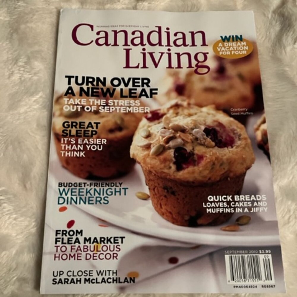 2/$30 Canadian Living Magazine September 2010 Vol 35 No 9 Sarah MacLachlan